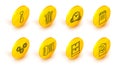 Set line Completed task, Archive papers drawer, Telephone, Gear, Notebook, Time Management, Trash can and Tie icon
