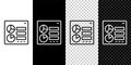 Set line Computer api interface icon isolated on black and white, transparent background. Application programming Royalty Free Stock Photo