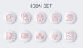 Set line Computer api interface, Neural network, Artificial intelligence robot, Humanoid, Server, Data, Binary code and Royalty Free Stock Photo