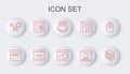 Set line Computer, Code terminal, Processor, Cloud technology data transfer, Debugging, Software, Search engine and icon Royalty Free Stock Photo