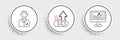 Set line Computer with growth graph, Trader and Financial and coin icon. Vector Royalty Free Stock Photo