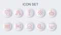 Set line Computer monitor, Binary code, Algorithm, Artificial intelligence robot, Neural network, Server, Data, and Royalty Free Stock Photo