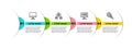 Set line Computer monitor, Server, Data, Algorithm and Processor CPU. Business infographic template. Vector Royalty Free Stock Photo