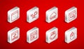 Set line Computer mouse, Debugging, Web development, Browser files, Processor with microcircuits CPU, window, and Royalty Free Stock Photo