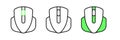 Set line Computer mouse gaming icon isolated on white background. Optical with wheel symbol. Vector Royalty Free Stock Photo