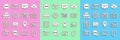 Set line Computer mouse, Monitor and mobile, Color palette guide, Front end development, Website statistic, Site map, UI Royalty Free Stock Photo