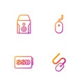 Set line Computer mouse, SSD card, Uninterruptible power supply and . Gradient color icons. Vector Royalty Free Stock Photo