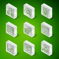 Set line Computer network, Software, Cloud technology data transfer, Network cloud connection, Different files, Search Royalty Free Stock Photo