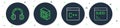 Set line Computer, Software, Headphones and Code terminal icon. Vector