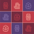Set line Computer vision, Cloud database and Mechanical robot hand icon. Vector Royalty Free Stock Photo