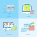 Set of line concept icons for online shopping Royalty Free Stock Photo