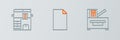 Set line Copy machine, and Empty document icon. Vector Royalty Free Stock Photo
