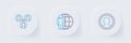 Set line Create account screen, Head hunting and Project team base icon. Vector