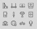 Set line Create account screen, Microphone, Laptop, Premium create, Game console with joystick, Sword for game, Gamepad