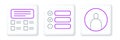 Set line Create account screen, Online quiz, test, survey and Task list icon. Vector Royalty Free Stock Photo