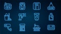 Set line Credit card, Bottle for cleaning agent, Fire exit, Scanner scanning bar code, Mop and bucket, Canned fish