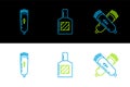 Set line Crossed electrical hair clipper or shaver, Electrical and Aftershave icon. Vector