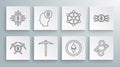 Set line Crossed pickaxe, Bitcoin think, Pickaxe, Cryptocurrency Ethereum ETH, key, Blockchain technology, bitcoin