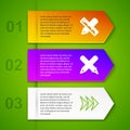 Set line Crossed ruler and pencil, , Arrow and Ruler. Business infographic template. Vector