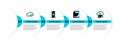 Set line Cryptocurrency cloud mining, Smart contract, bitcoin circuit and icon. Vector