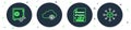 Set line Cryptocurrency cloud mining, Smart contract, Proof of stake and Distribution icon. Vector