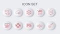 Set line Cryptocurrency key, bitcoin with circuit, Blockchain technology, exchange, cloud mining, Processor and Smart Royalty Free Stock Photo