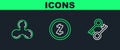 Set line Cryptocurrency key, coin Ripple XRP and Zcash ZEC icon. Vector