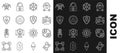 Set line Cryptocurrency key, exchange, wallet, Blockchain technology, coin Ripple XRP, Shield Ethereum ETH, Crossed