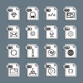Set line CSS file document, HTML, DLL, XSL, JS, EML, RUBY and OGG icon. Vector Royalty Free Stock Photo