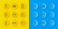Set line Cyber security, Binary code, NFT Digital crypto art, Laptop with store app, Ethereum ETH and icon. Vector