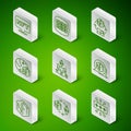Set line Cyber security, Ethereum exchange NFT, Digital crypto art, Binary code, and icon. Vector Royalty Free Stock Photo