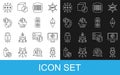 Set line Cyber security, Monitor with art store app, Ethereum ETH, Binary code, NFT Digital crypto, and Video graphic