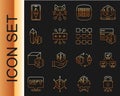 Set line Cyber security, NFT blockchain technology, Binary code, Digital crypto art, Ethereum ETH and icon. Vector