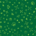 Set line Cyber security, System bug on a cloud and Face recognition on seamless pattern. Vector Royalty Free Stock Photo