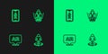 Set line 3d modeling, Augmented reality AR, and icon. Vector