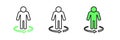 Set line 3d modeling icon isolated on white background. Augmented reality or virtual reality. Vector