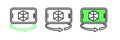 Set line 3d modeling icon isolated on white background. Augmented reality or virtual reality. Vector