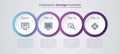 Set line Data analysis, Binary code, Search with folder and Processor CPU. Business infographic template. Vector Royalty Free Stock Photo
