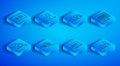 Set line Data analysis, Financial growth, decrease, Search data, Binary code, globe and icon. Vector Royalty Free Stock Photo