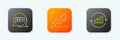 Set line Data analysis, Financial growth and Pie chart infographic icon. Vector