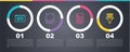 Set line Data analysis, Server, Calculator and Binary code. Business infographic template. Vector Royalty Free Stock Photo