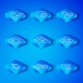 Set line Data export, Server, and gear, Data, Web Hosting, Analyst engineer, Processor with CPU, Folder tree and Cloud Royalty Free Stock Photo