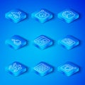 Set line Data stream, Broken file, Browser files, File document, Social network, export, Filter setting and Search Royalty Free Stock Photo