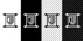 Set line Decree, paper, parchment, scroll icon icon isolated on black and white background. Chinese scroll. Vector Royalty Free Stock Photo