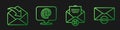 Set line Delete envelope, Envelope, Mail and e-mail on speech bubble and Delete envelope. Gradient color icons. Vector