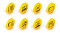 Set line Delete file document, Computer with keyboard and x mark, Printer, Folder settings gears, Document folder, User Royalty Free Stock Photo