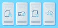 Set line Delete folder, Document with star, file document and Search cloud computing icon. Vector Royalty Free Stock Photo