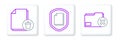 Set line Delete folder, file document and Document protection concept icon. Vector