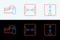 Set line Depth measurement, Measuring instrument and Area icon. Vector