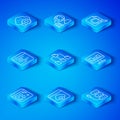 Set line Different files, Folder tree, Failed access cloud storage, Monitor with graph chart, Search concept folder Royalty Free Stock Photo